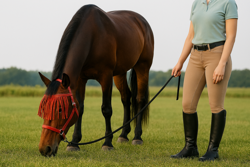 Angrasen an der Hand - Zeit mit dem Pferd verbringen.